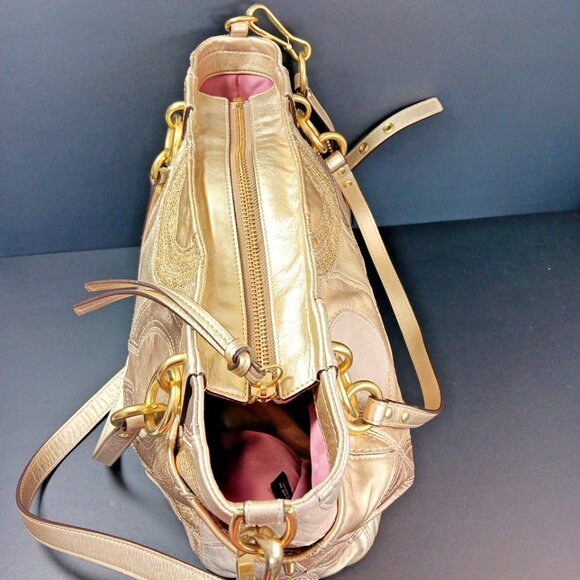 Authenticated Coach Purse Handbag Shoulder M0993-14833 Inlaid Art 09 Vintage CN - Picture 5 of 16